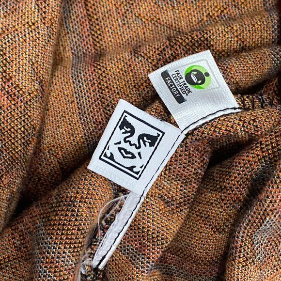 Obey Bugs Jacquard knit Polo Shirt Black MultiSeason Men’s M colorful preppy - Picture 8 of 10